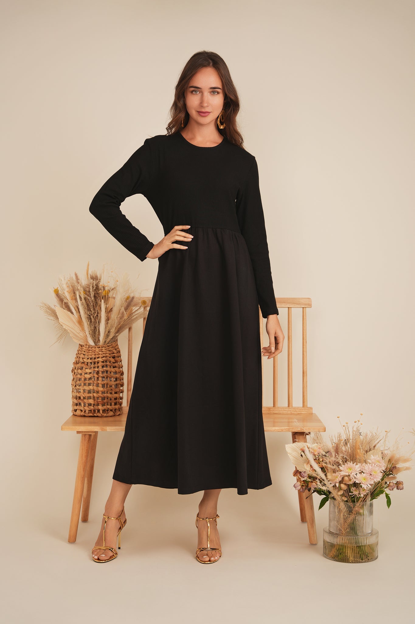 Maxi Flare Combo Dress