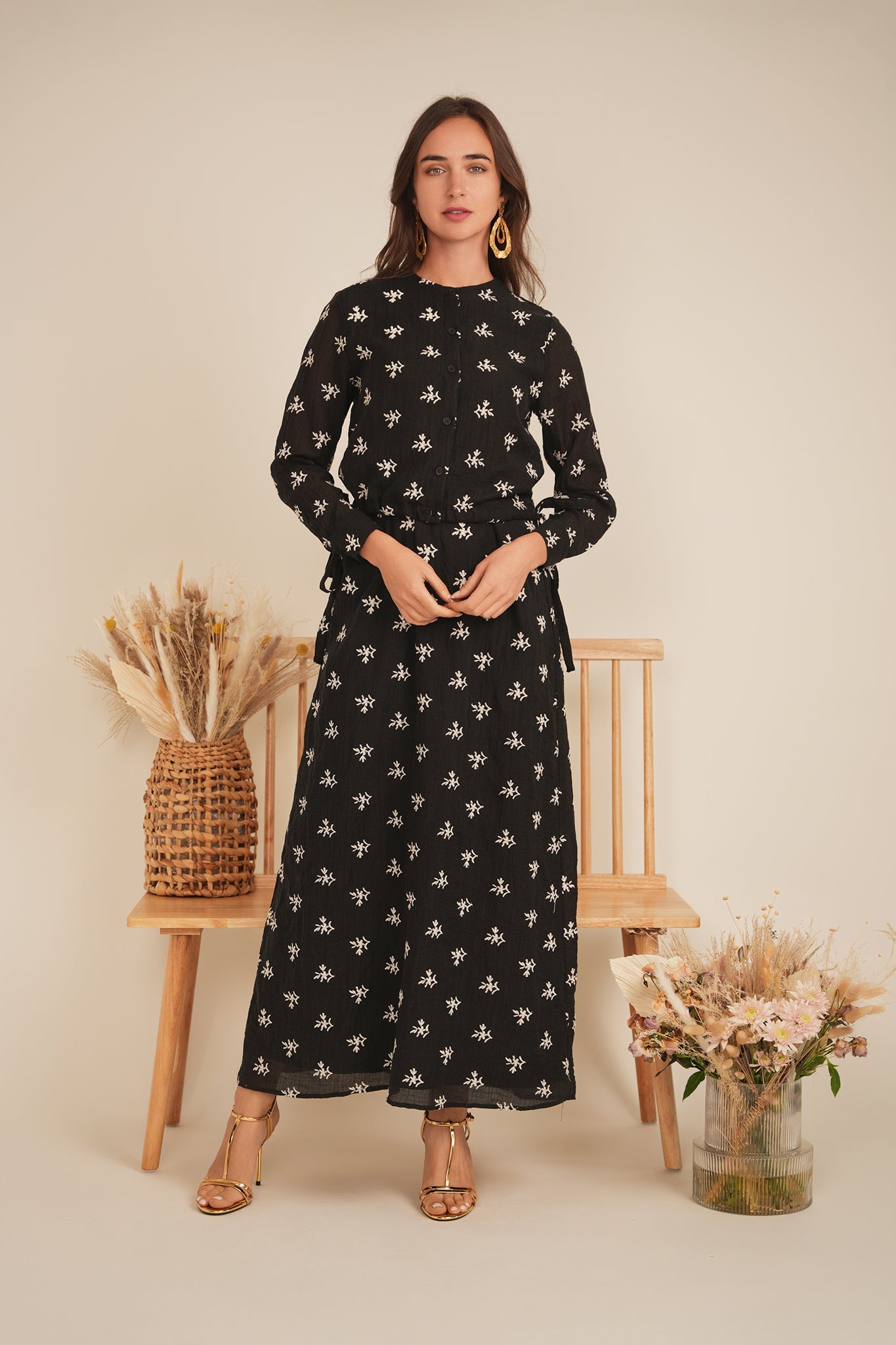 Embroidered Tulle Top