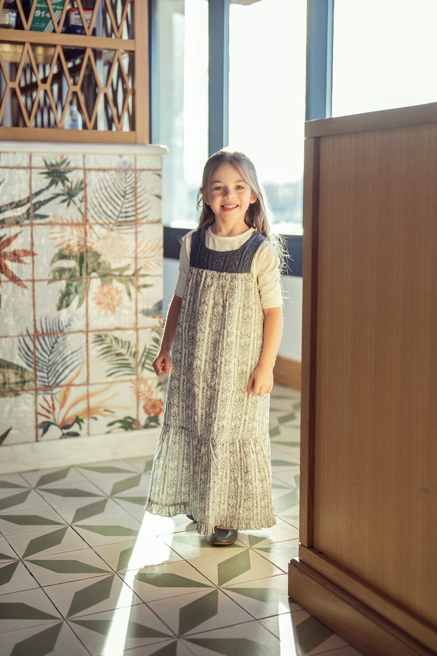 Flower Print Woven Jumper