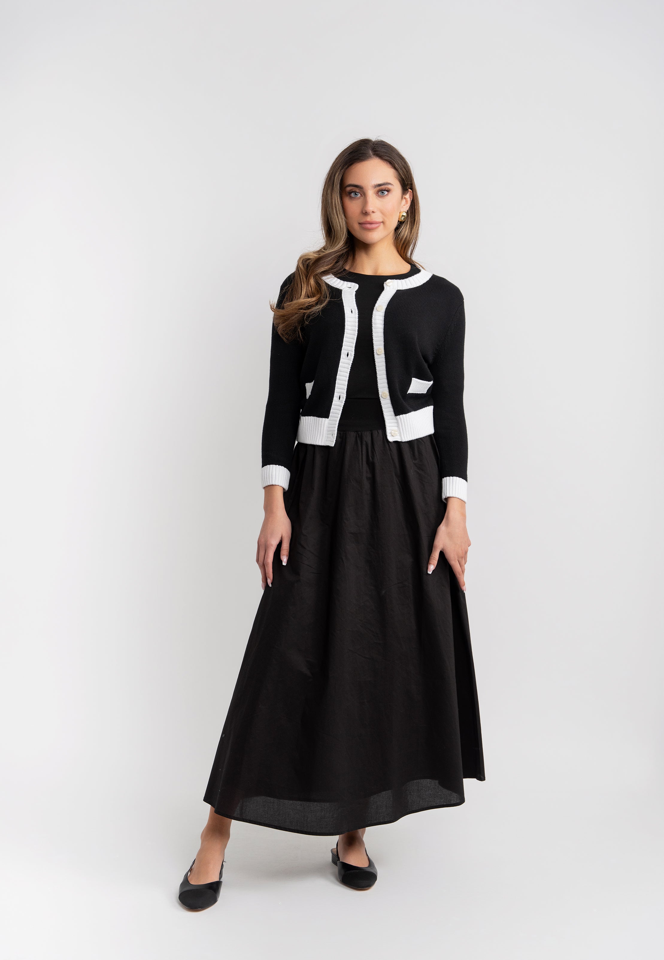 Contrast Trim Cardigan