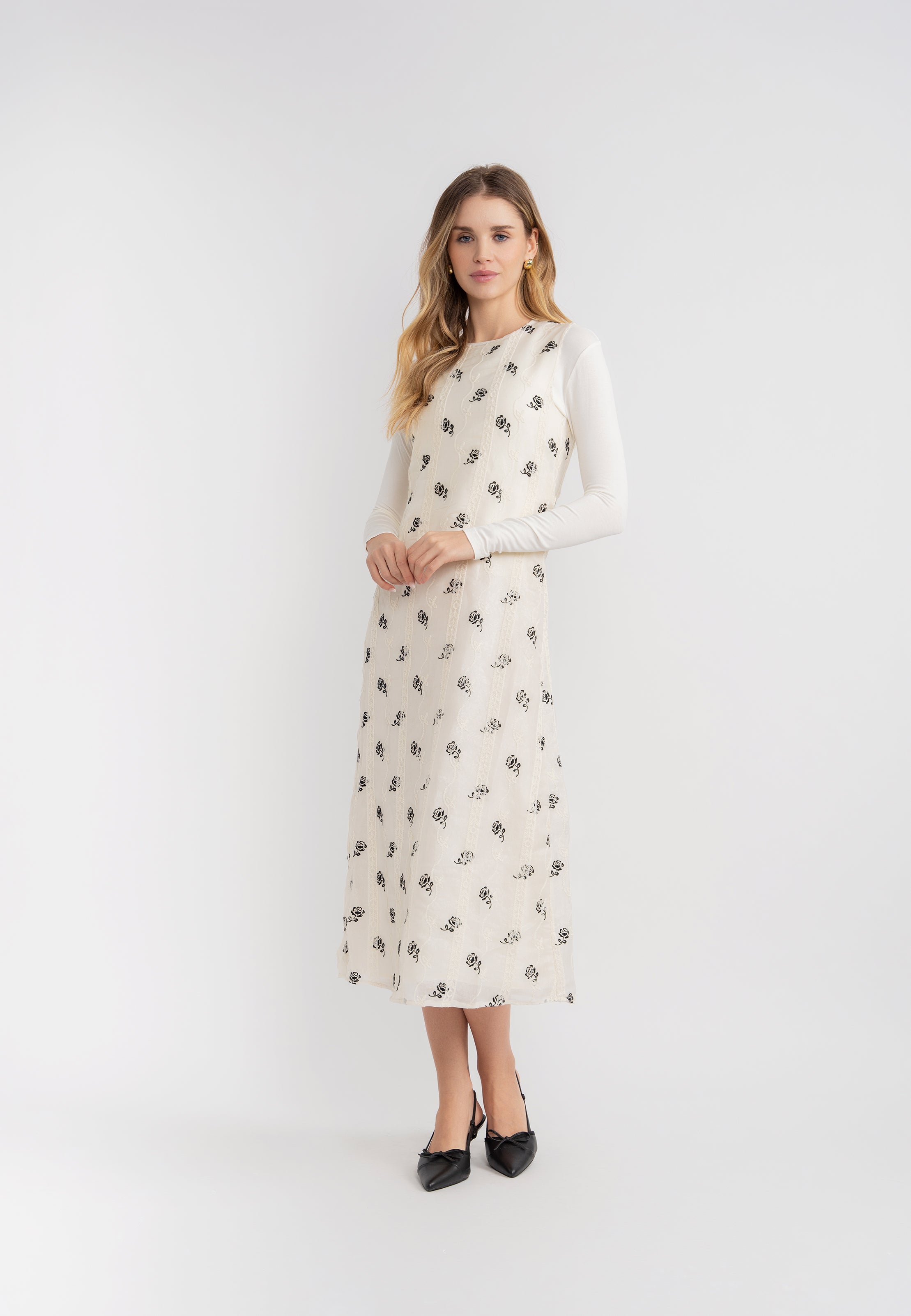 Midi Woven Printed Jumper