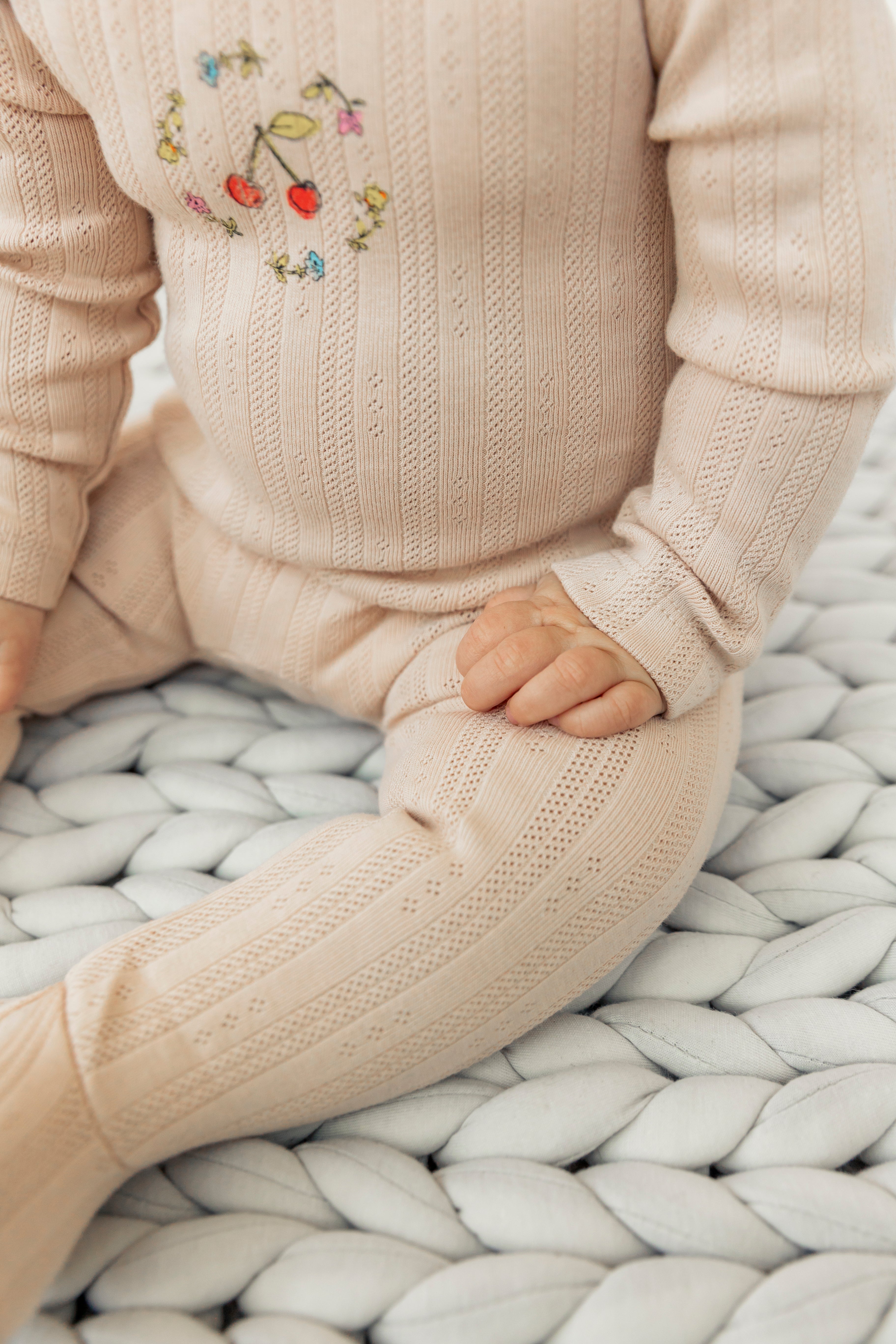 Pointelle Ribbed Onesie and Hat