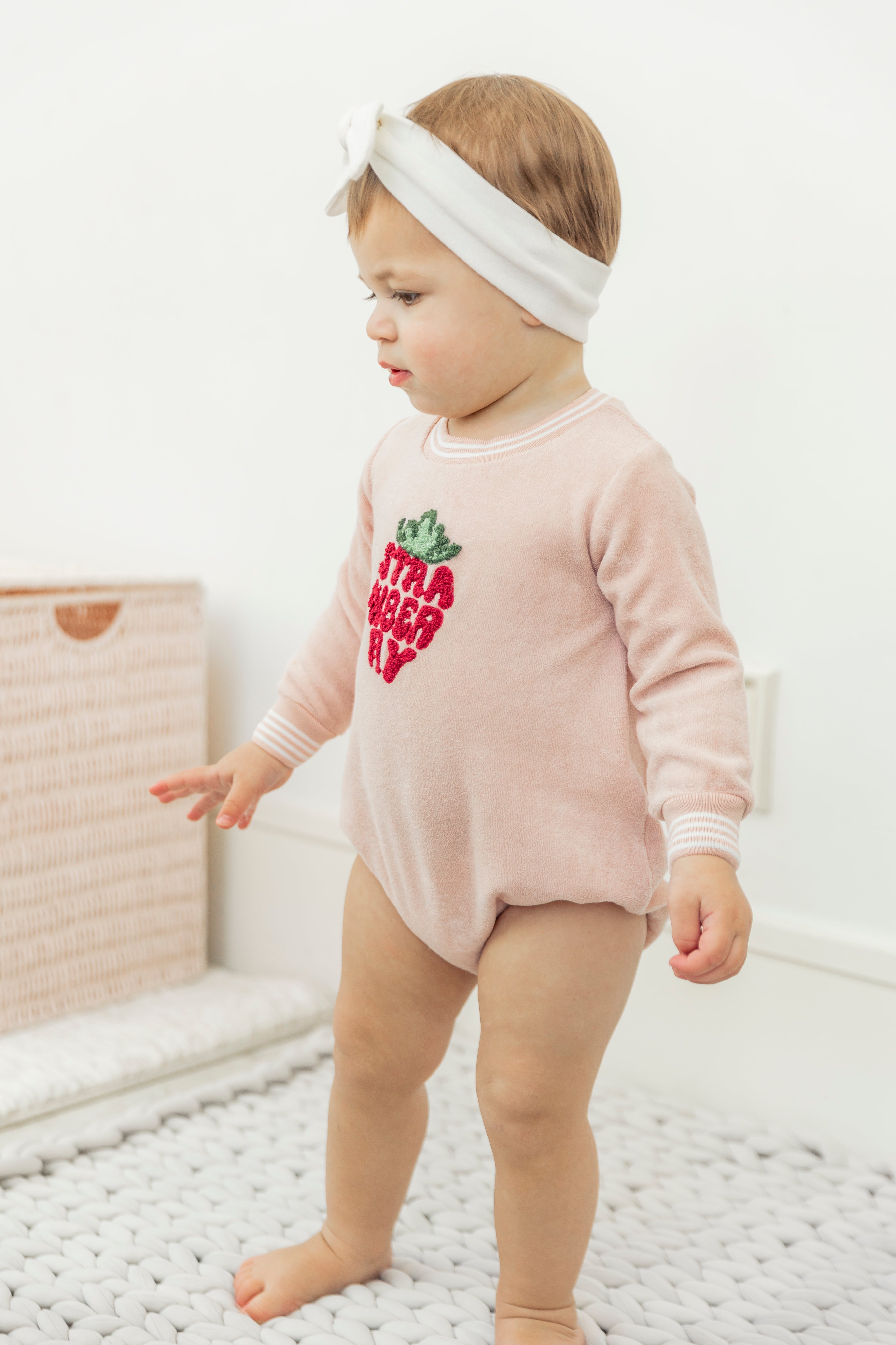 Strawberry Striped Teryy Onesie