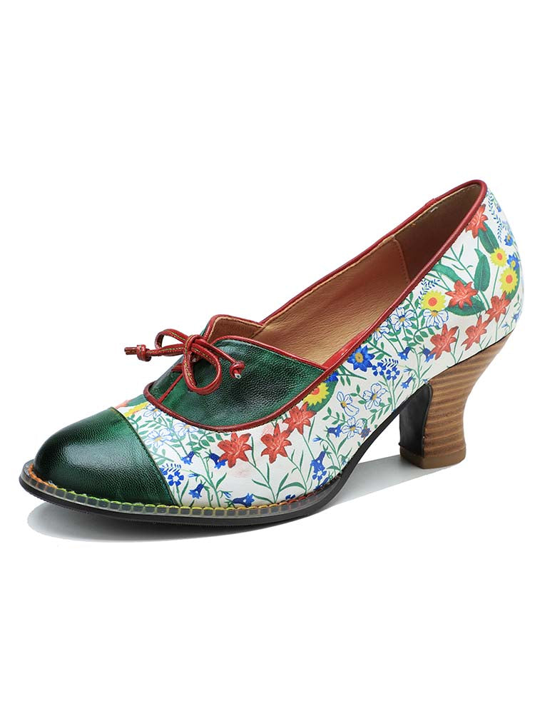 Vintage Hand-embossed Leather Shoes