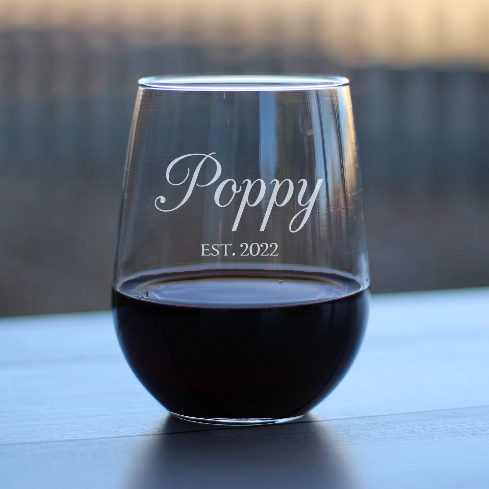 Poppy Est. 2022 - 17 Ounce Stemless Wine Glass