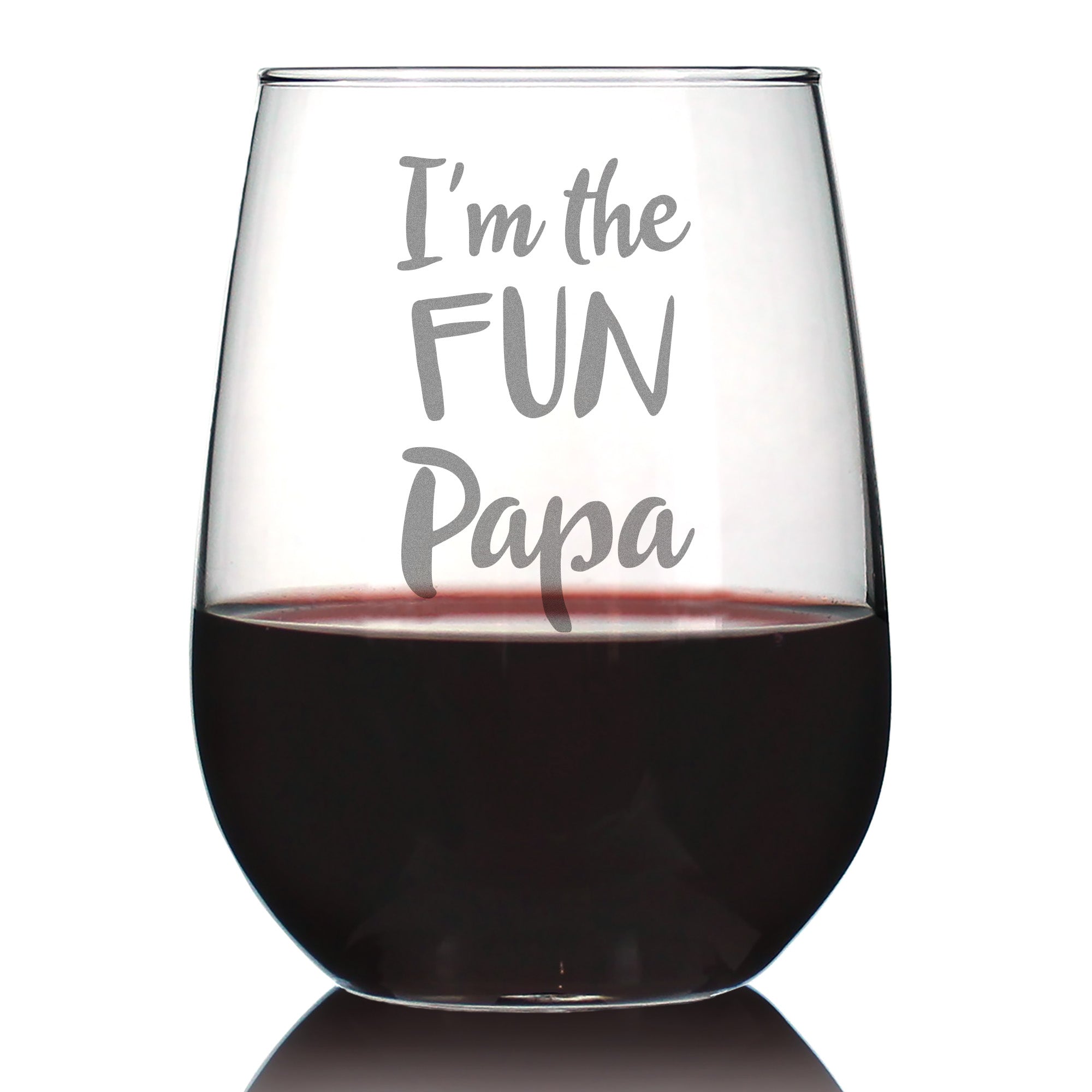 I&amp;#39;m The Fun Papa - 17 Ounce Stemless Wine Glass
