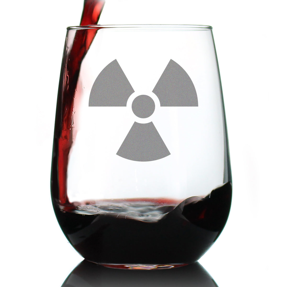 Radiation Symbol Stemless Wine Glass - Unique Engraved Gifts for Medical Professionals, Nurses &amp;amp; Radiologists