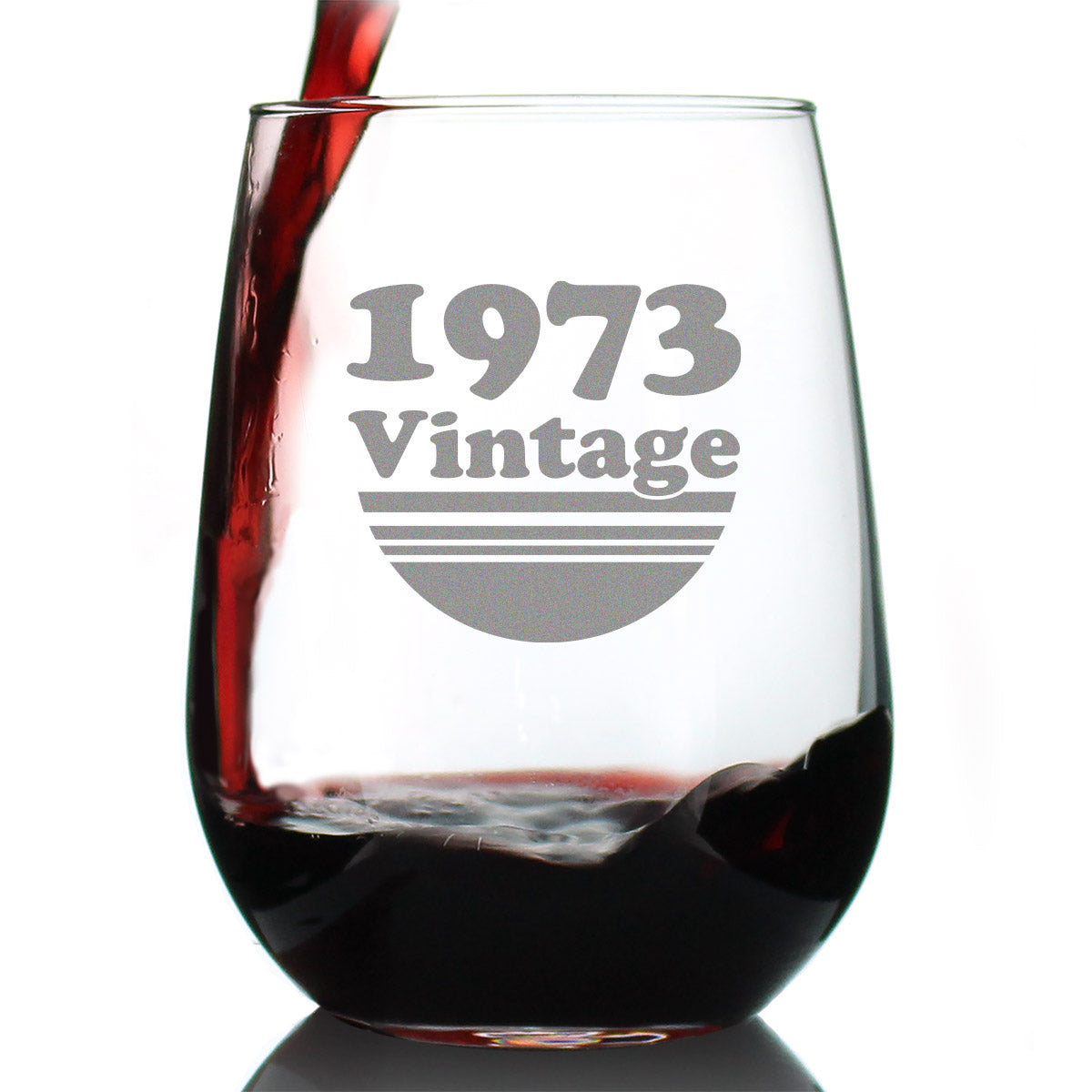 Vintage 1973 - 52nd Birthday Stemless Wine Glass Gifts for Women &amp;amp; Men Turning 52 - Bday Party Decor - Large Glasses