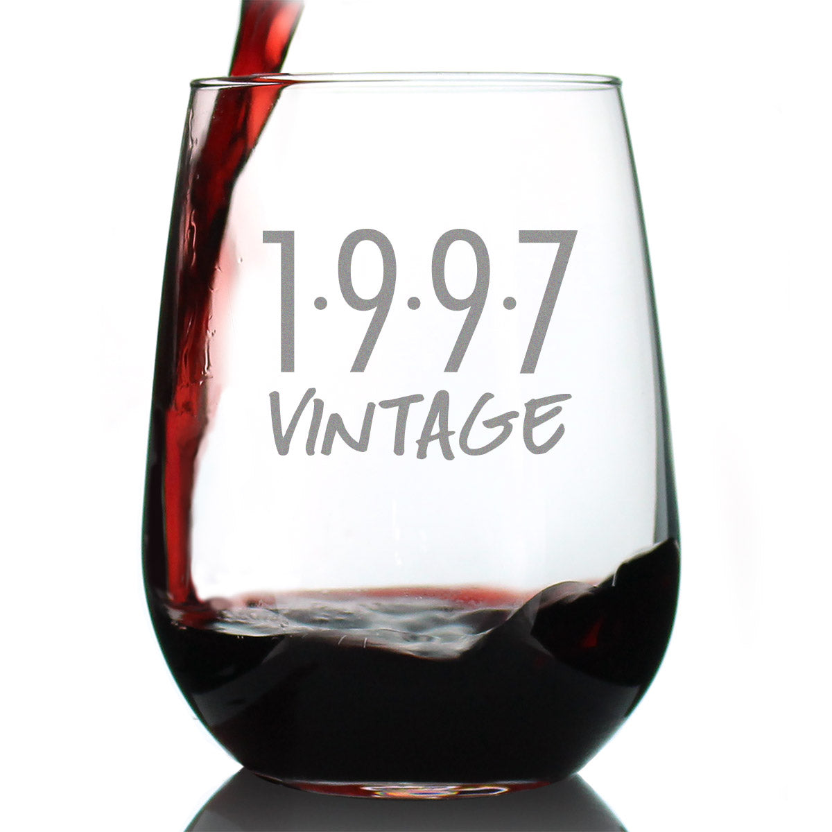 Vintage 1997 - 28th Birthday Stemless Wine Glass Gifts for Women &amp;amp; Men Turning 28 - Bday Party Decor - Large Glasses