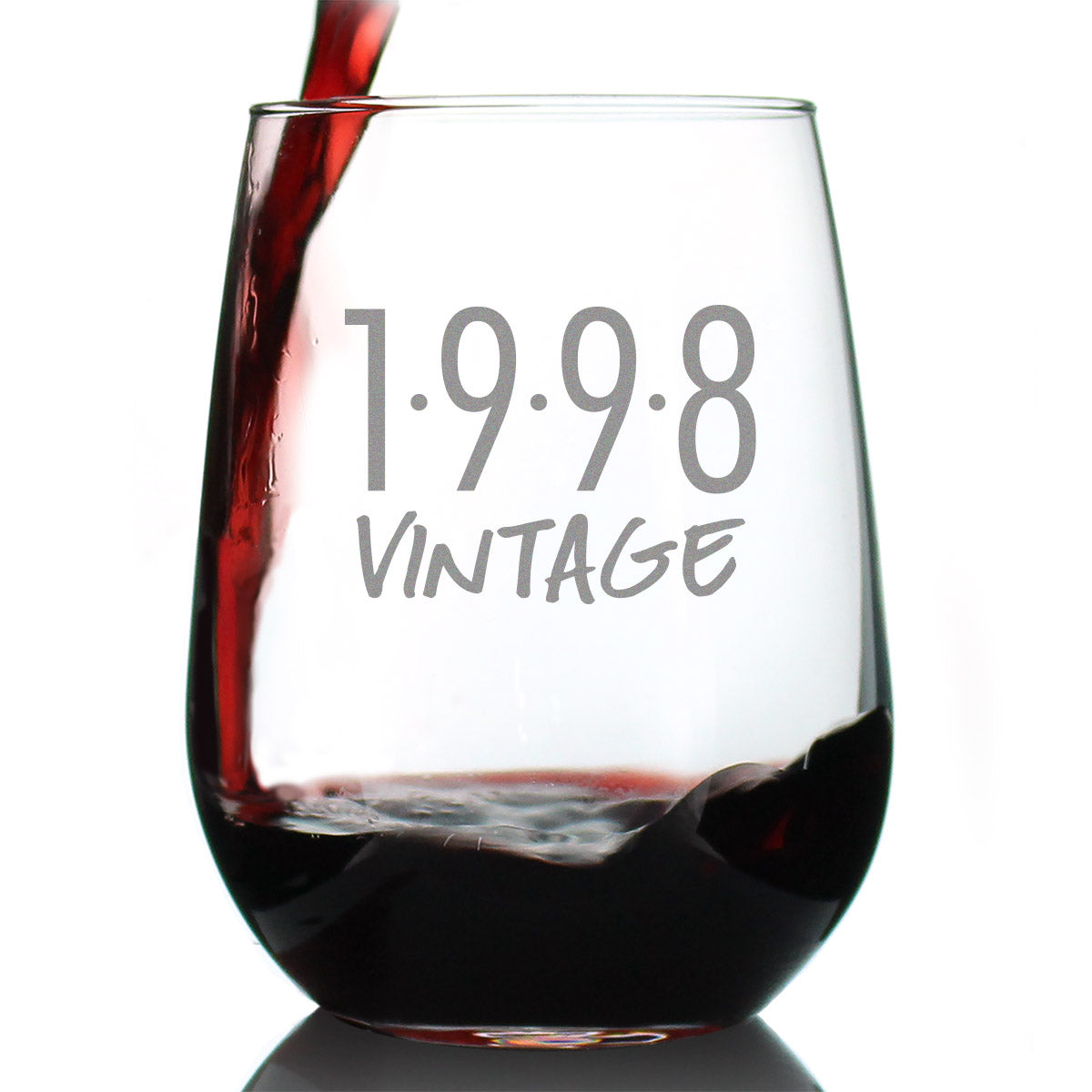 Vintage 1998 - 27th Birthday Stemless Wine Glass Gifts for Women &amp;amp; Men Turning 27 - Bday Party Decor - Large Glasses