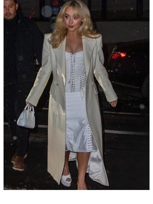Sabrina Carpenter 2025 Vogue Party White Coat