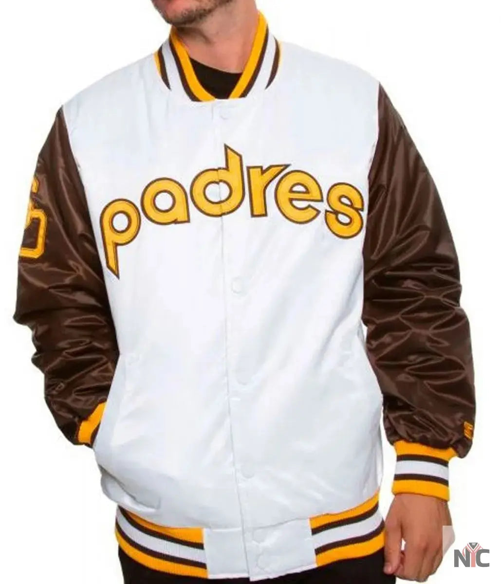 San Diego Padres Bomber Brown and White Jacket