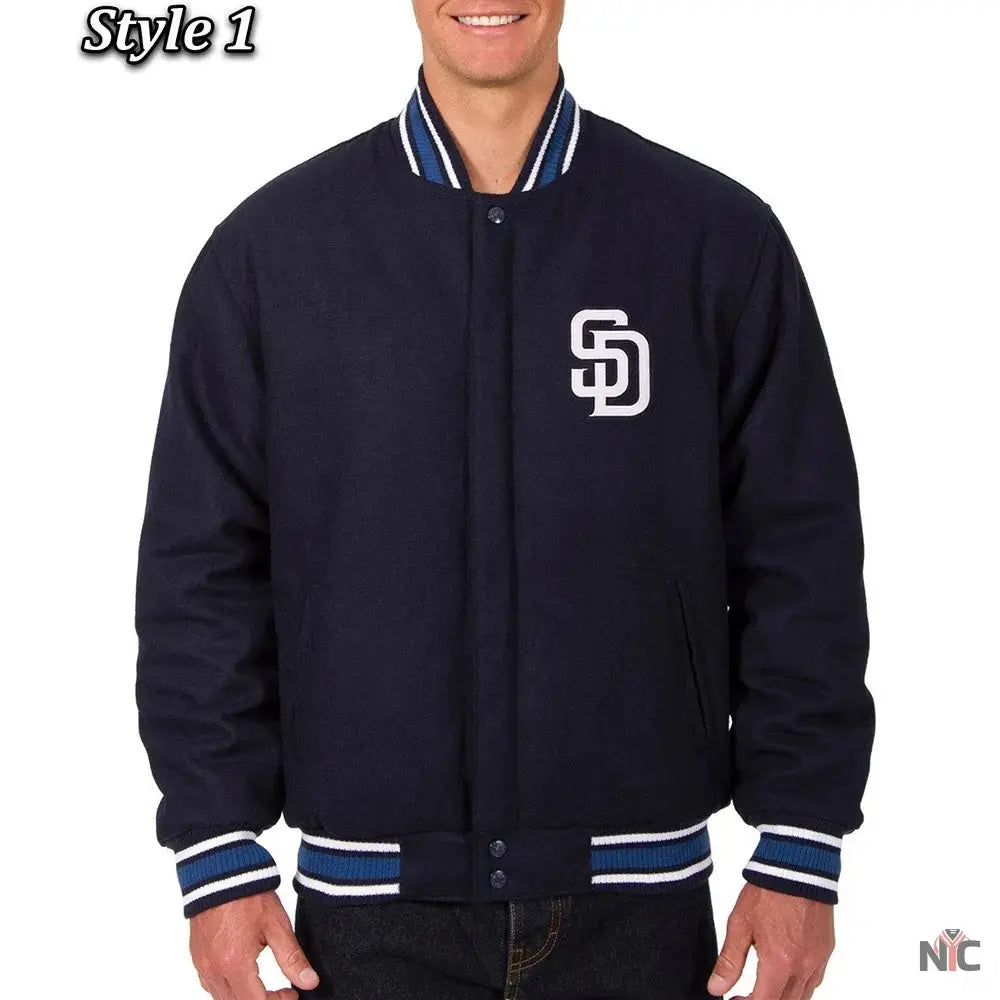 San Diego Padres Navy Blue Wool Jacket