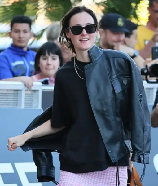 Renate Reinsve 73rd San Sebastian International Film Festival Leather Jacket