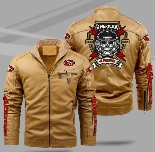 San Francisco 49ers Brown Halloween Leather Jacket