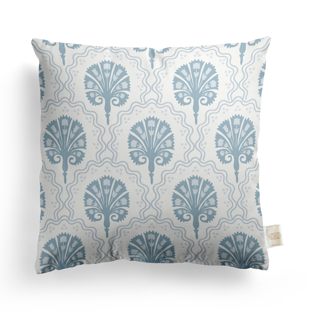 Scallop Floral Pillow Cover | Featuring Cottage Blue Colorway