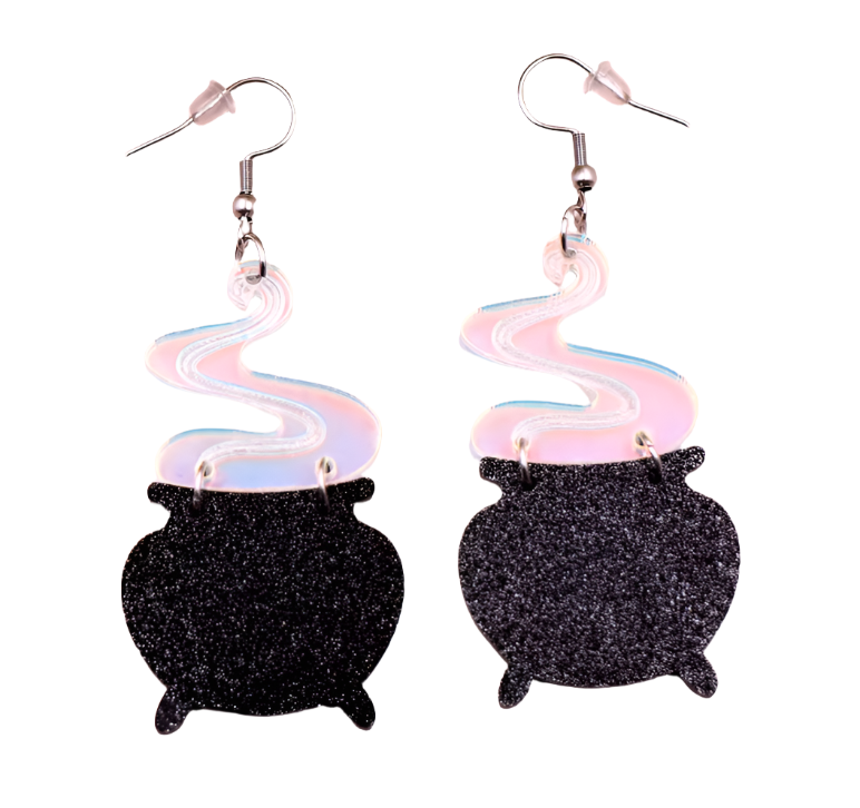Witches Brew Halloween Earrings by Lipstick &amp;amp; Chrome
