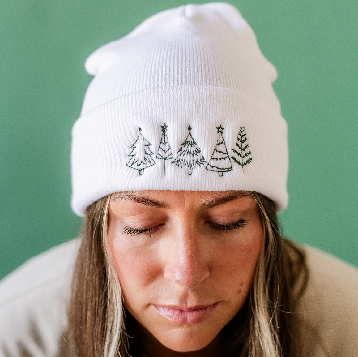 Outline Christmas Trees - Adult Beanie