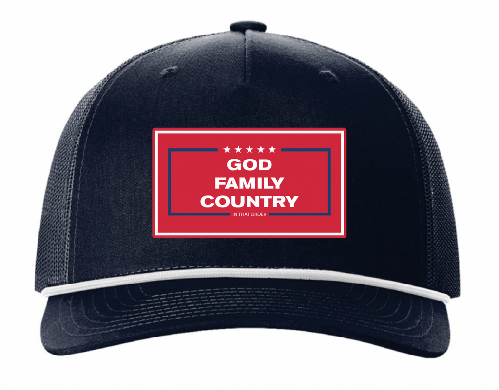 "GOD, FAMILY,COUNTRY" UV Printed Patches. (RED)