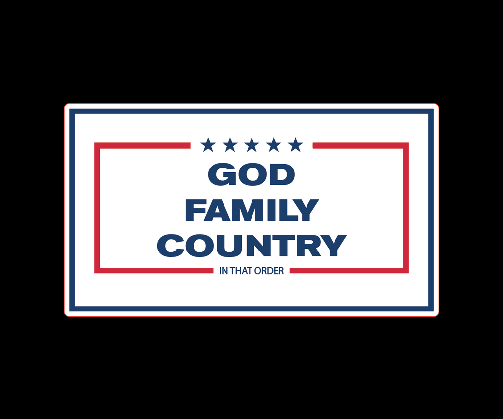 "GOD, FAMILY,COUNTRY" UV Printed Patches. (WHITE)