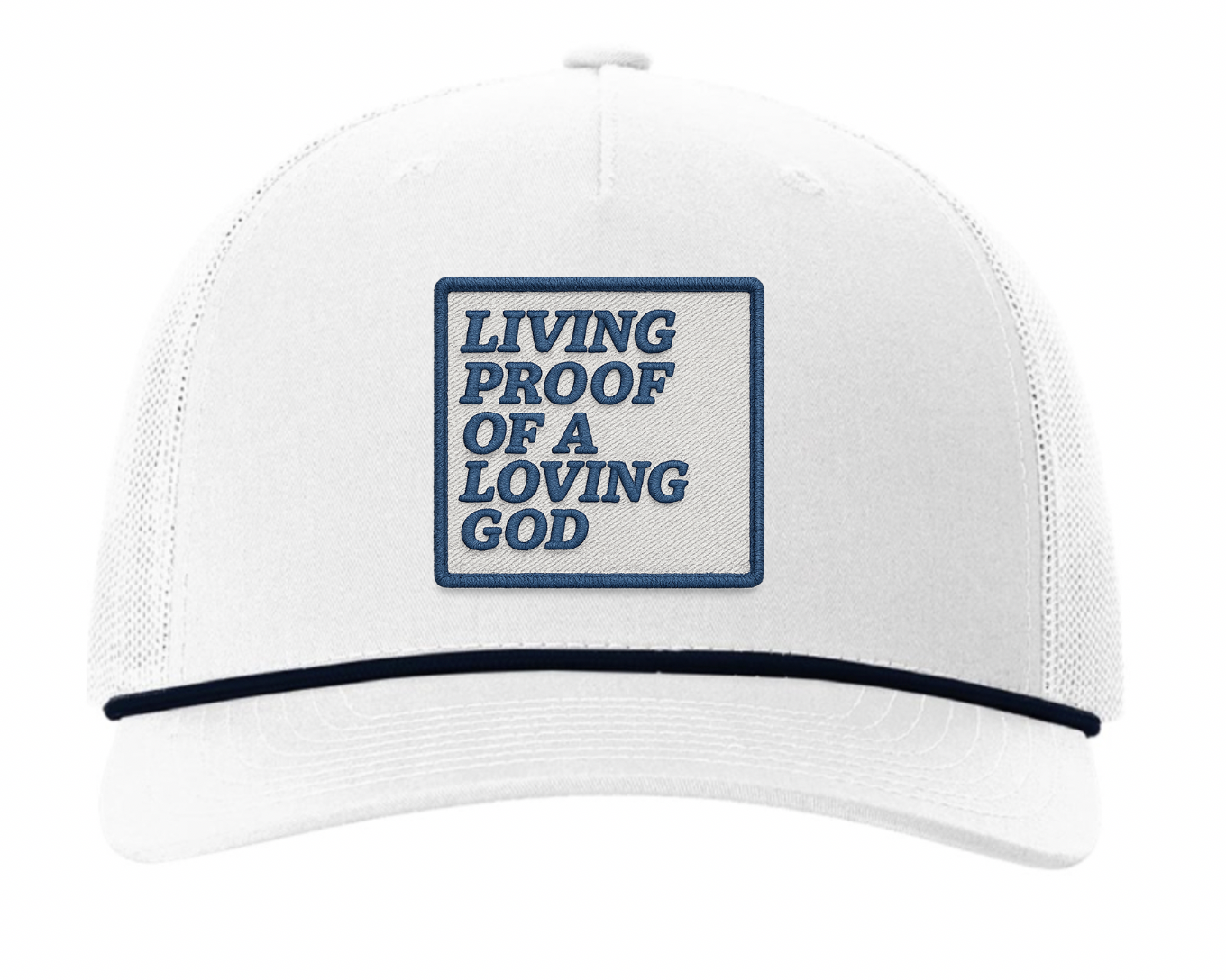 "Living Proof of a Loving God" Embroidery Effect UV Printed Patches