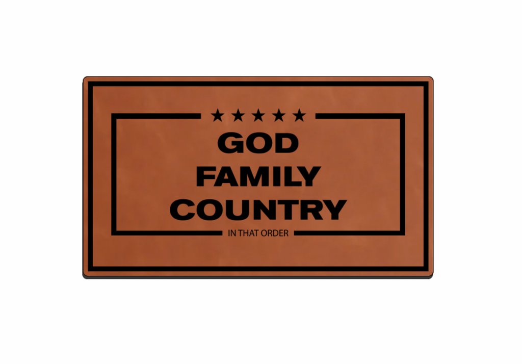 "GOD, FAMILY,COUNTRY" Leatherette Patches