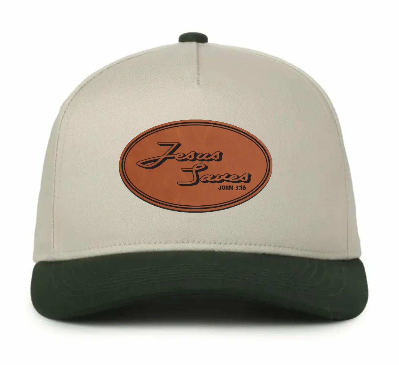 "Jesus Saves" Leatherette Patches