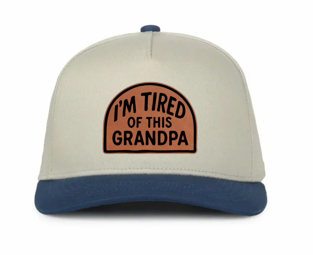 "I'm Tired of This Grandpa" Leatherette Patches
