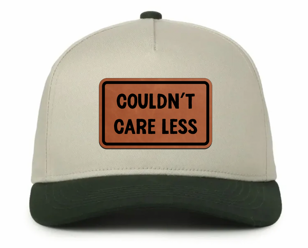 "Couldn't Care Less" Leatherette Patches