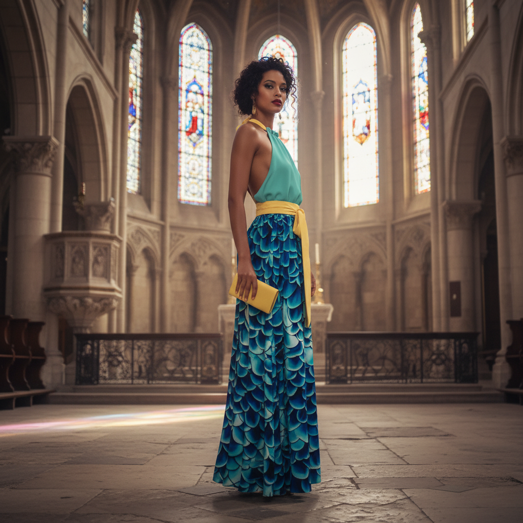 Sea Baby Backless Womens Halter Maxi Dress