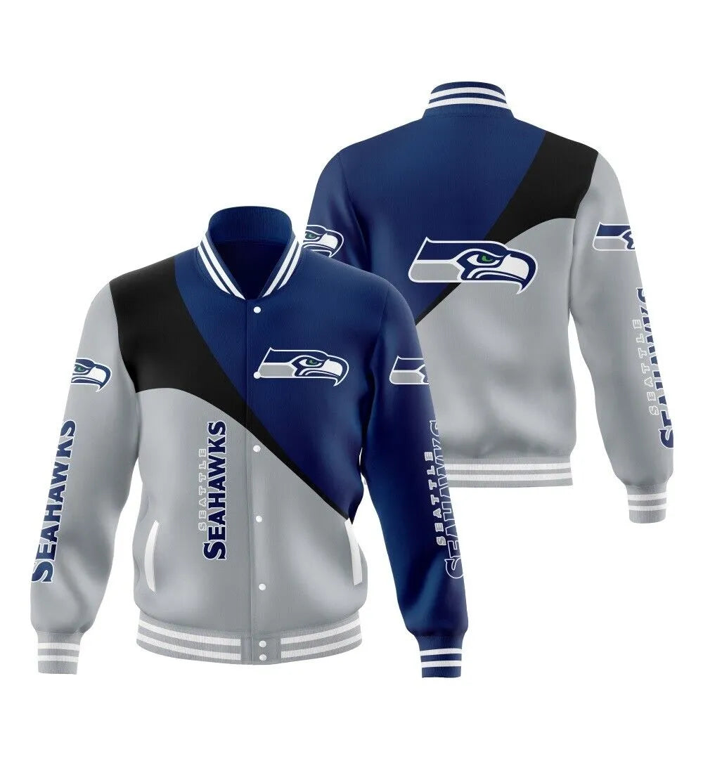 Seattle Seahawks Blue and Grey Jacket