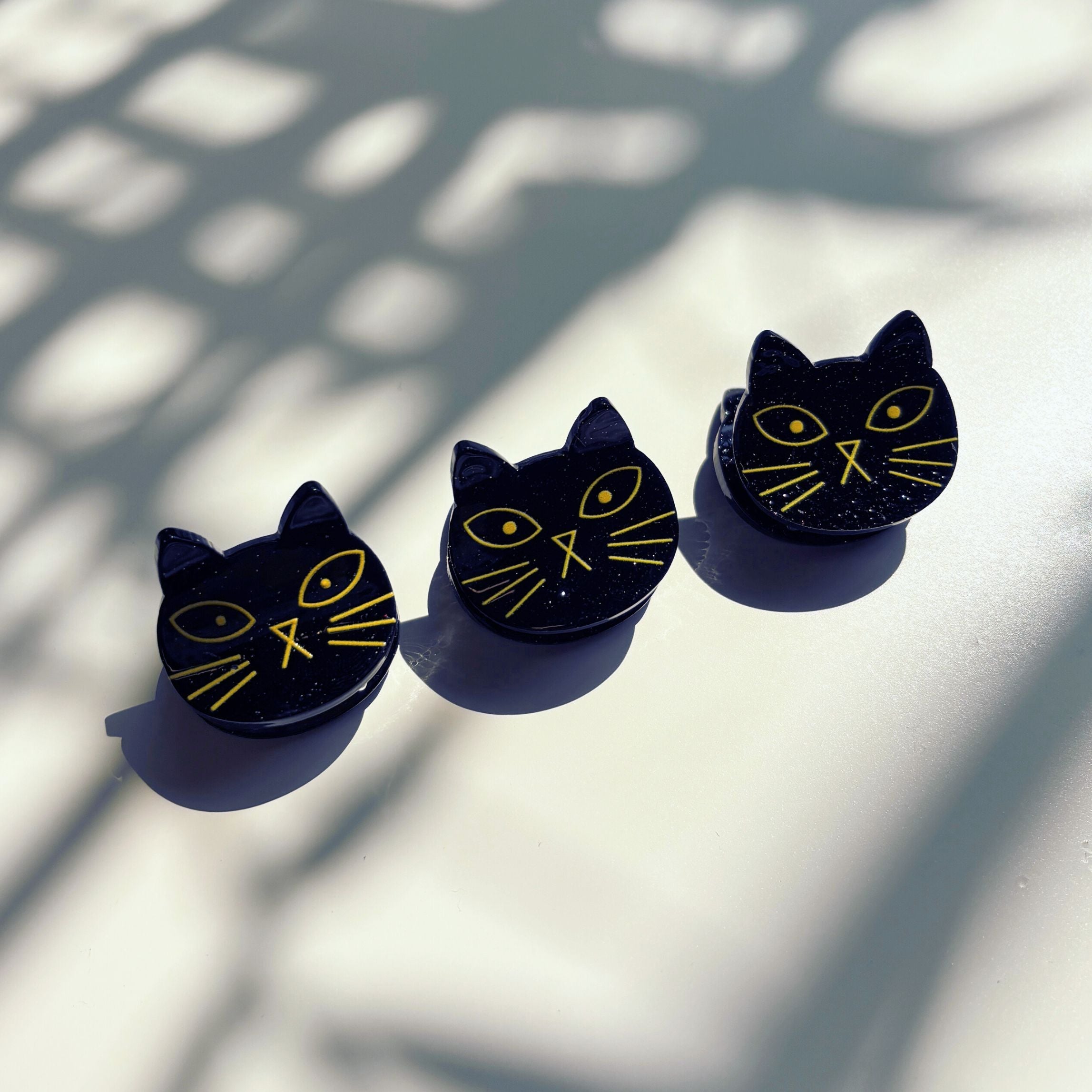 Set of 3 Velvet Claws Mini Black Cat Hair Claws | Hair Claw Clip in Giftable Pouch