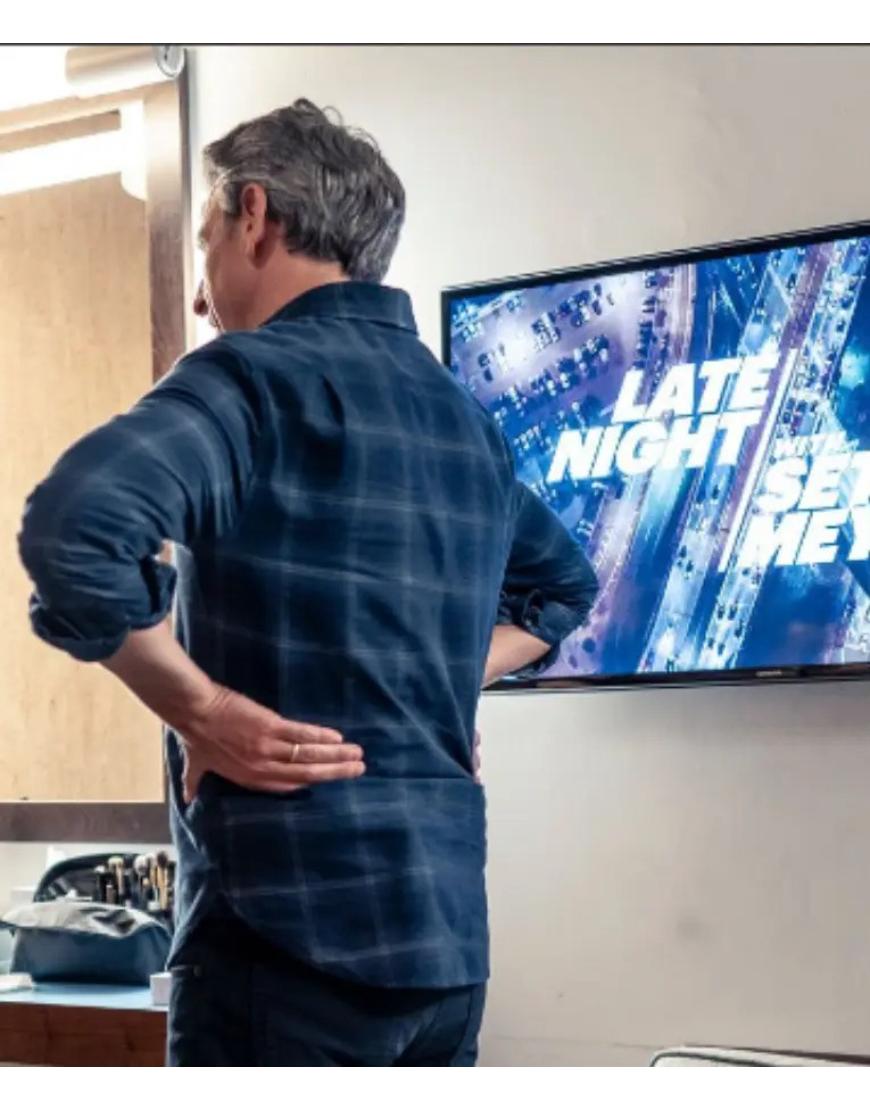 Seth Meyers Late Night with Seth Meyers S12 Blue Checked Shirt