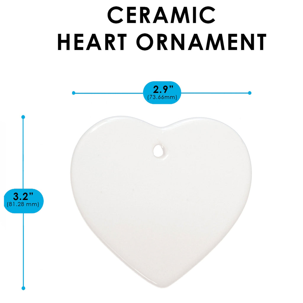 Custom Pet Photo Memorial Ornament, Conversation with Your Own Photo Heart Ceramic Ornament C552O