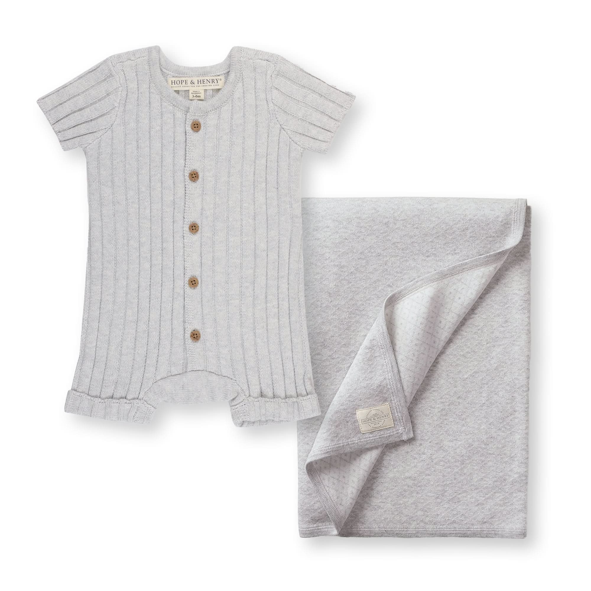 Shortie Romper &amp;amp; Jacquard Blanket Gift Set