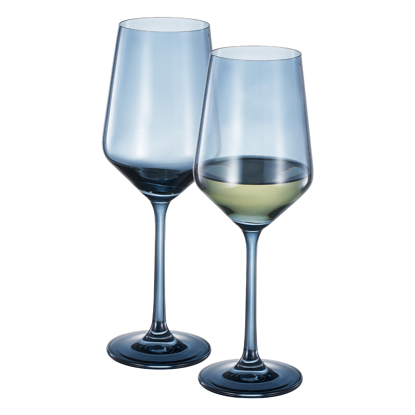 Tonal Stemmed Wine Glassware, Cloudy Blue, Set of 2
