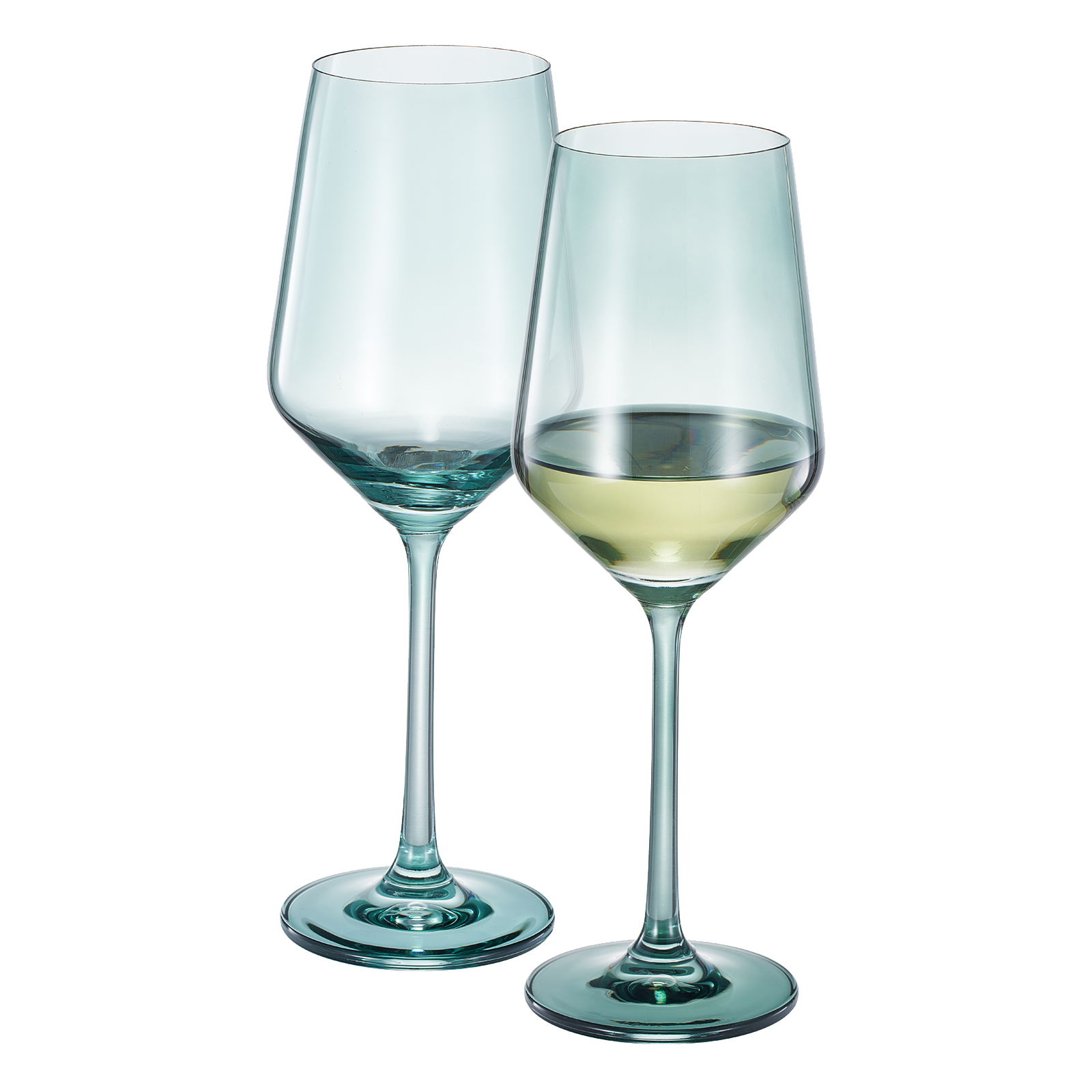 Tonal Stemmed Wine Glassware, Forest Green, Set of 2