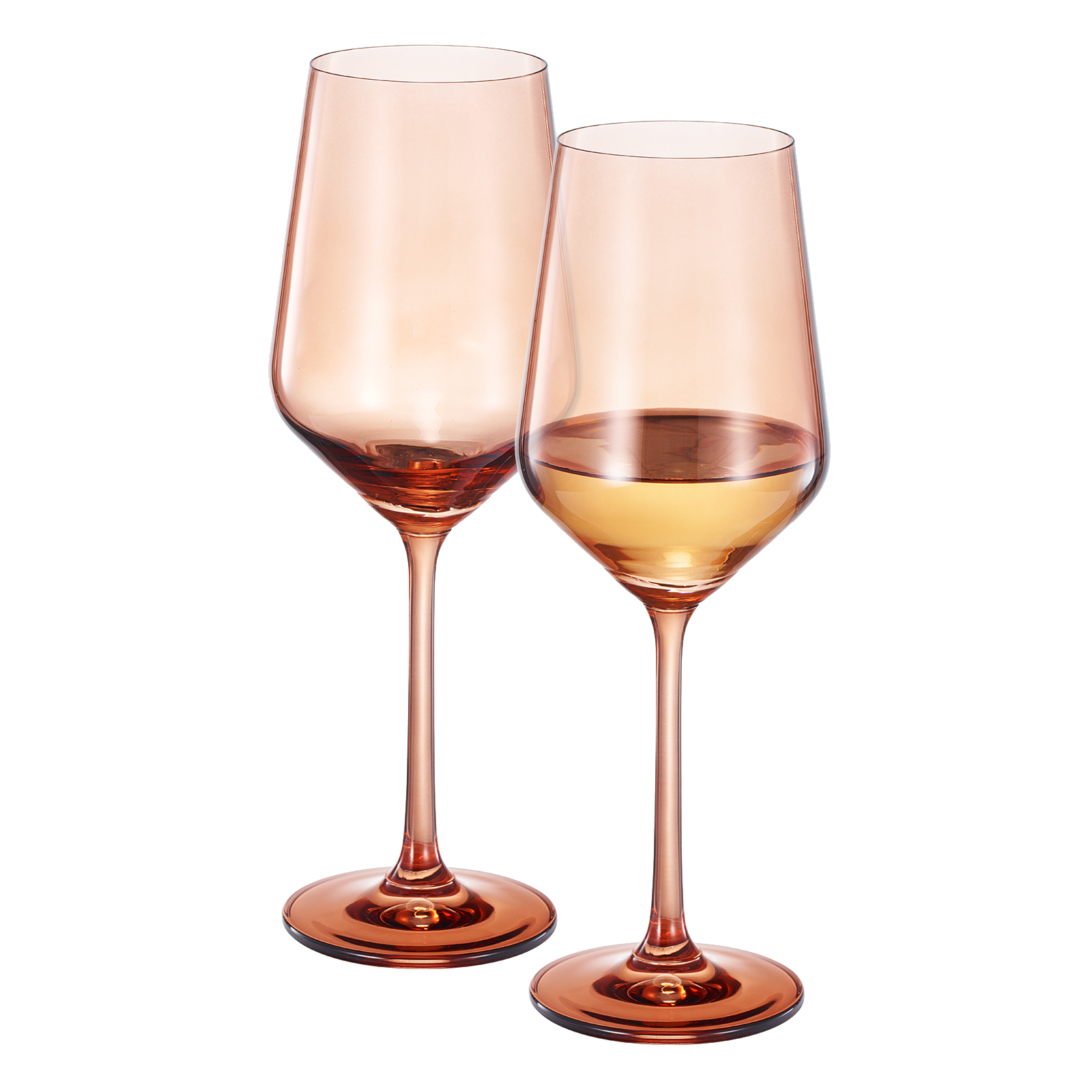 Tonal Stemmed Wine Glassware, Burnt Orange, Set of 2