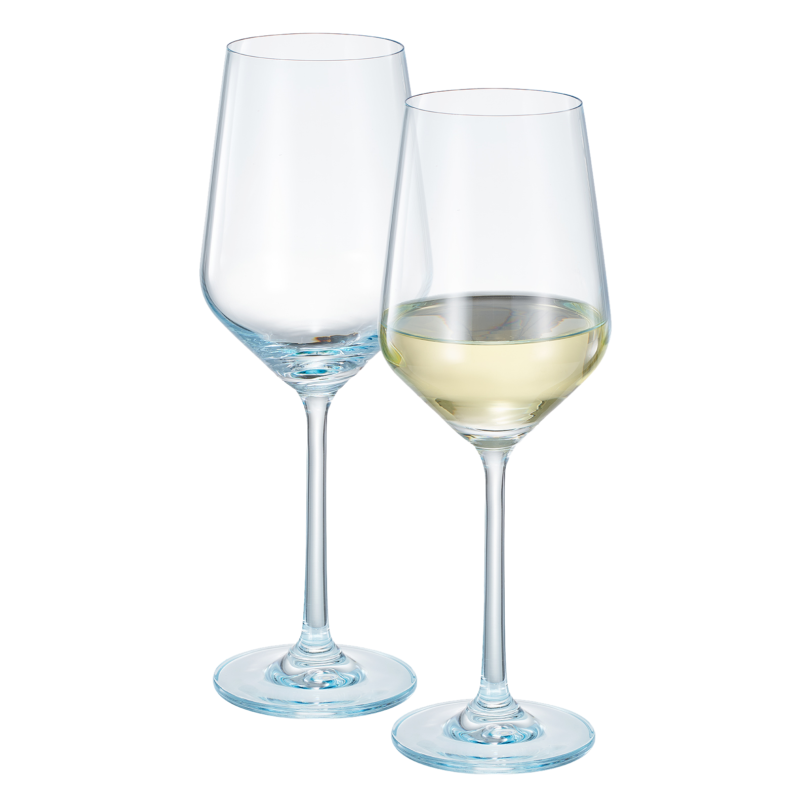 Monet Stemmed Wine Glassware, Blue, Set of 2