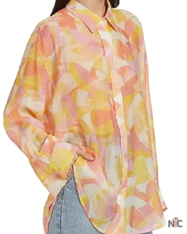 Sirens S01 Milly Alcock Orange Printed Shirt