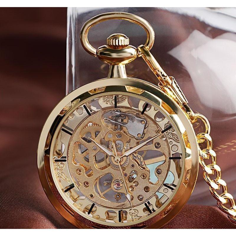 Skeleton Mechanical Hand Wind Pocket Watch