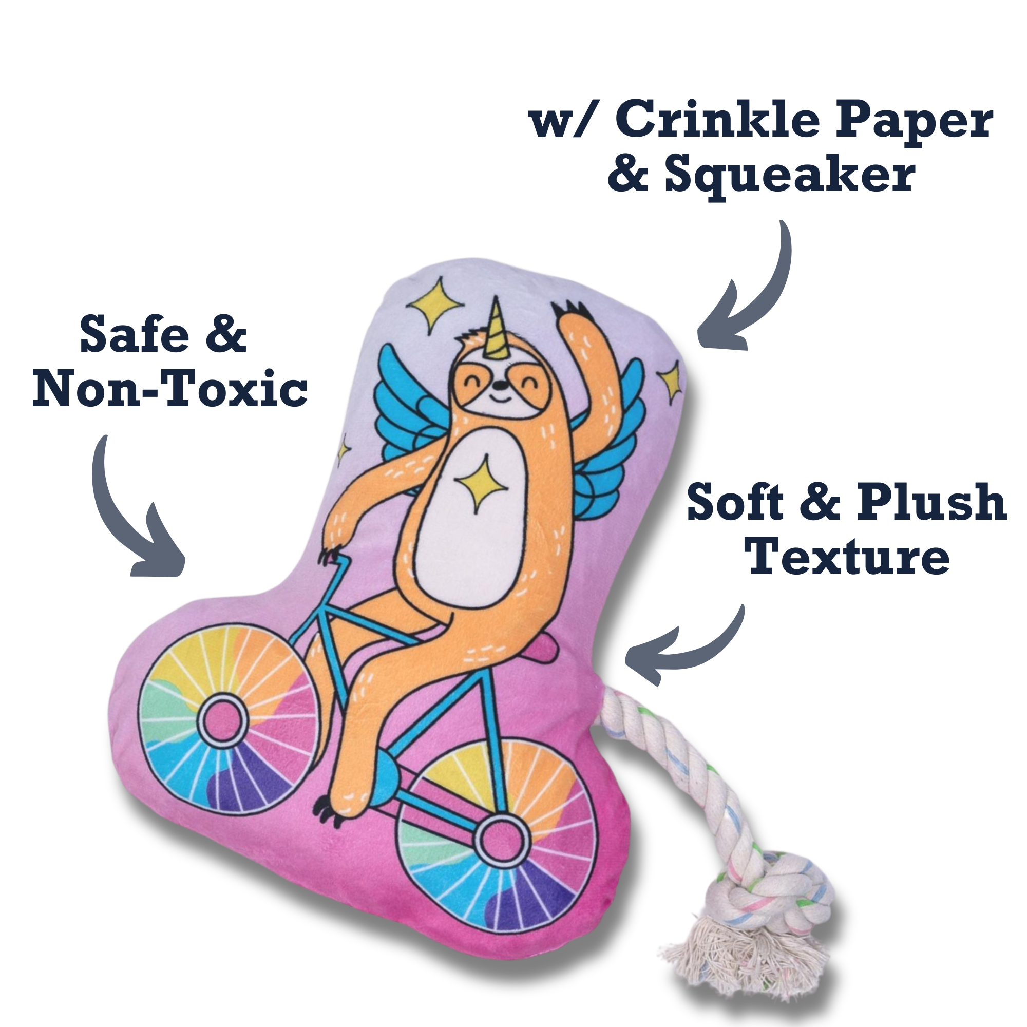 Slow Biker Plush Dog Toy – with Squeaker & Crinkle Paper for Fun Play