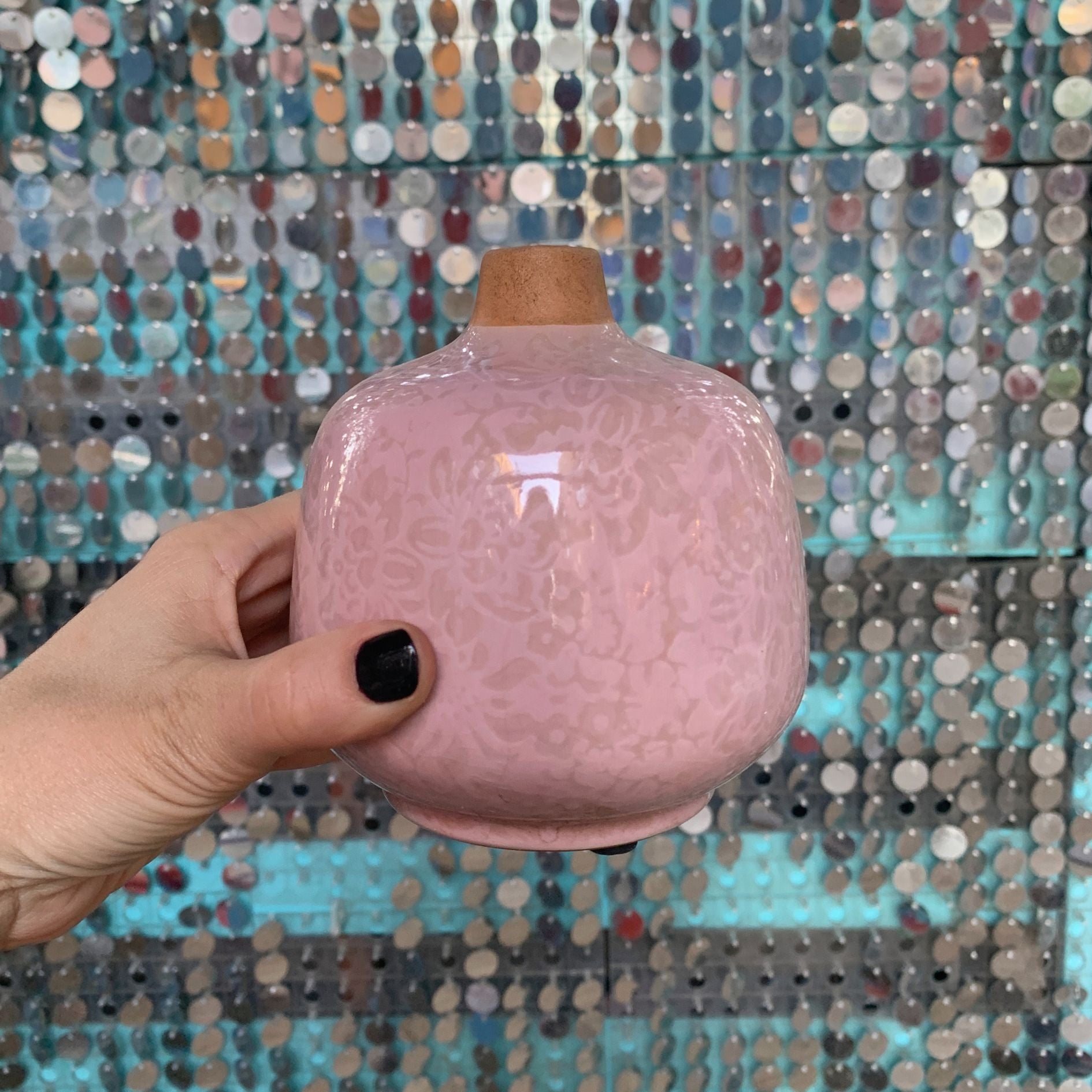 Small Ceramic Light Pink Bud Vase | Decorative Versatile Flower Pot | 4.52&amp;quot; x 4.92&amp;quot;