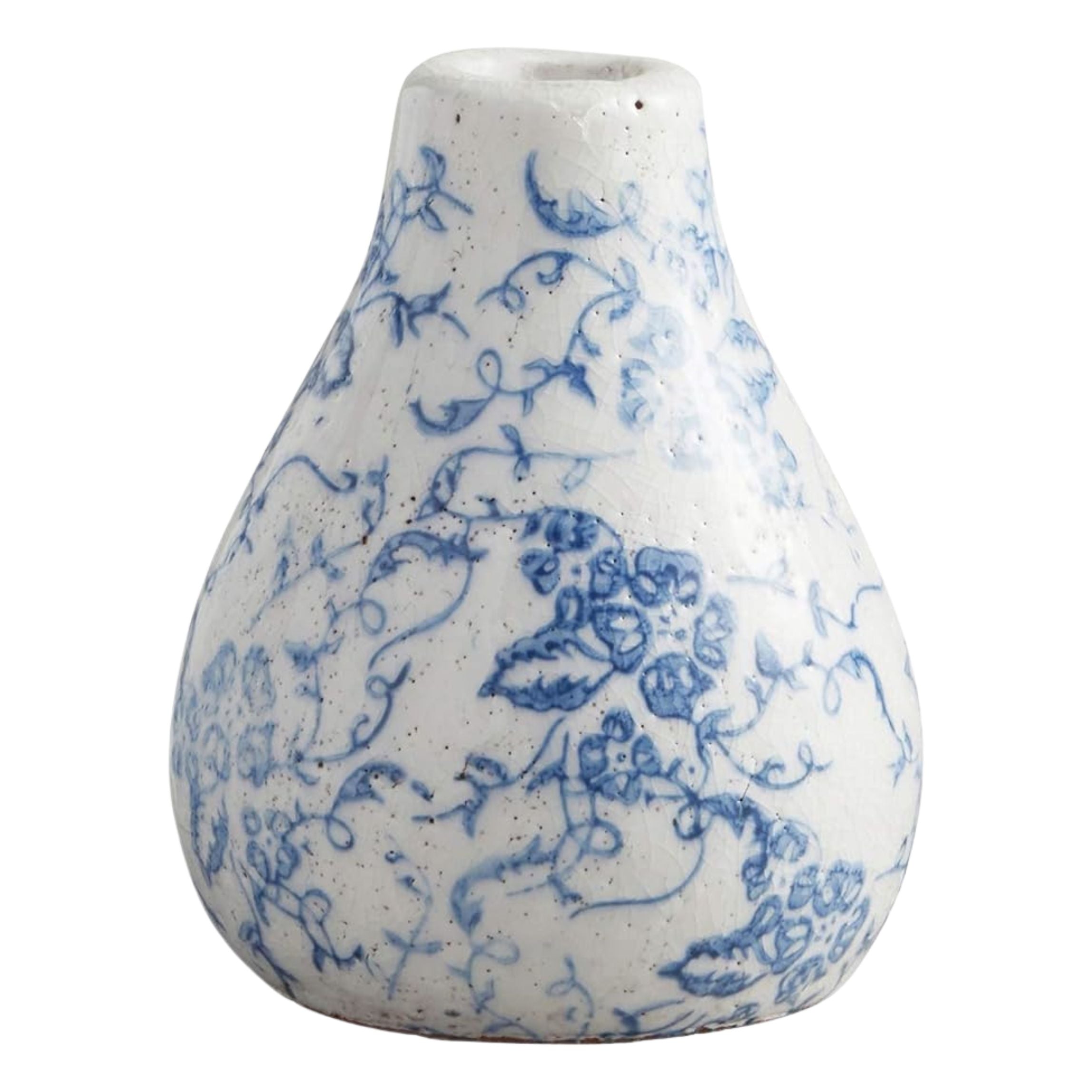 Small Vintage Blue Vase | Decorative Flower Pot | 4.72&amp;quot; Tall