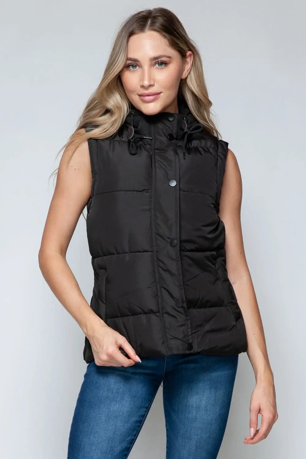 Trendsi Hooded Vest Women&amp;#39;s Layering Top Zip-Up Snobbish Style Lightweight
