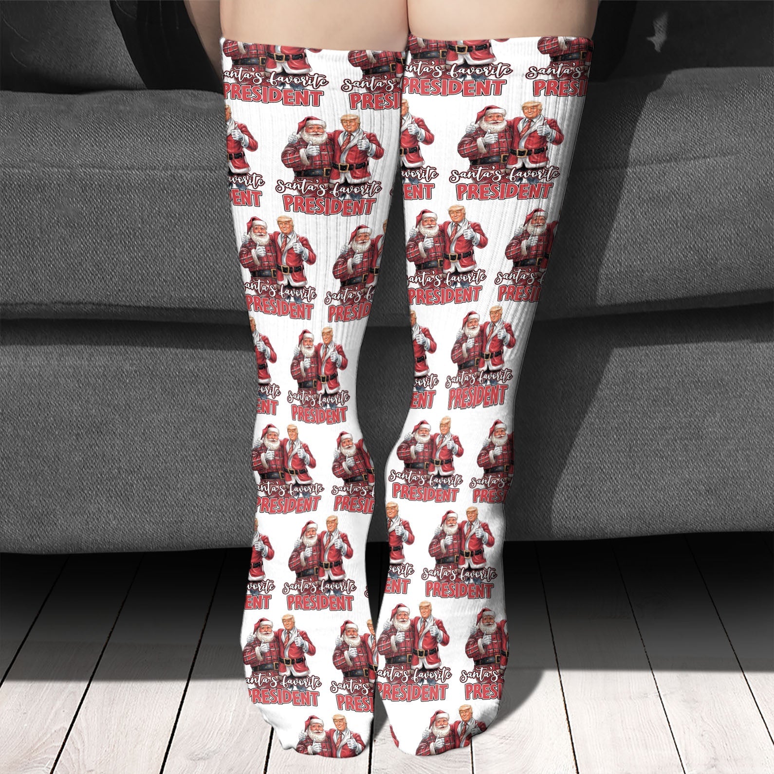 Trump Santa&amp;#39;s Favorite President Socks, Political Gift for Christmas, MAGA Gift , Gift For Trump Supporters 681835 - GOP