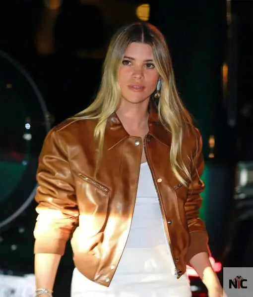 Sofia Richie Brown Leather Jacket