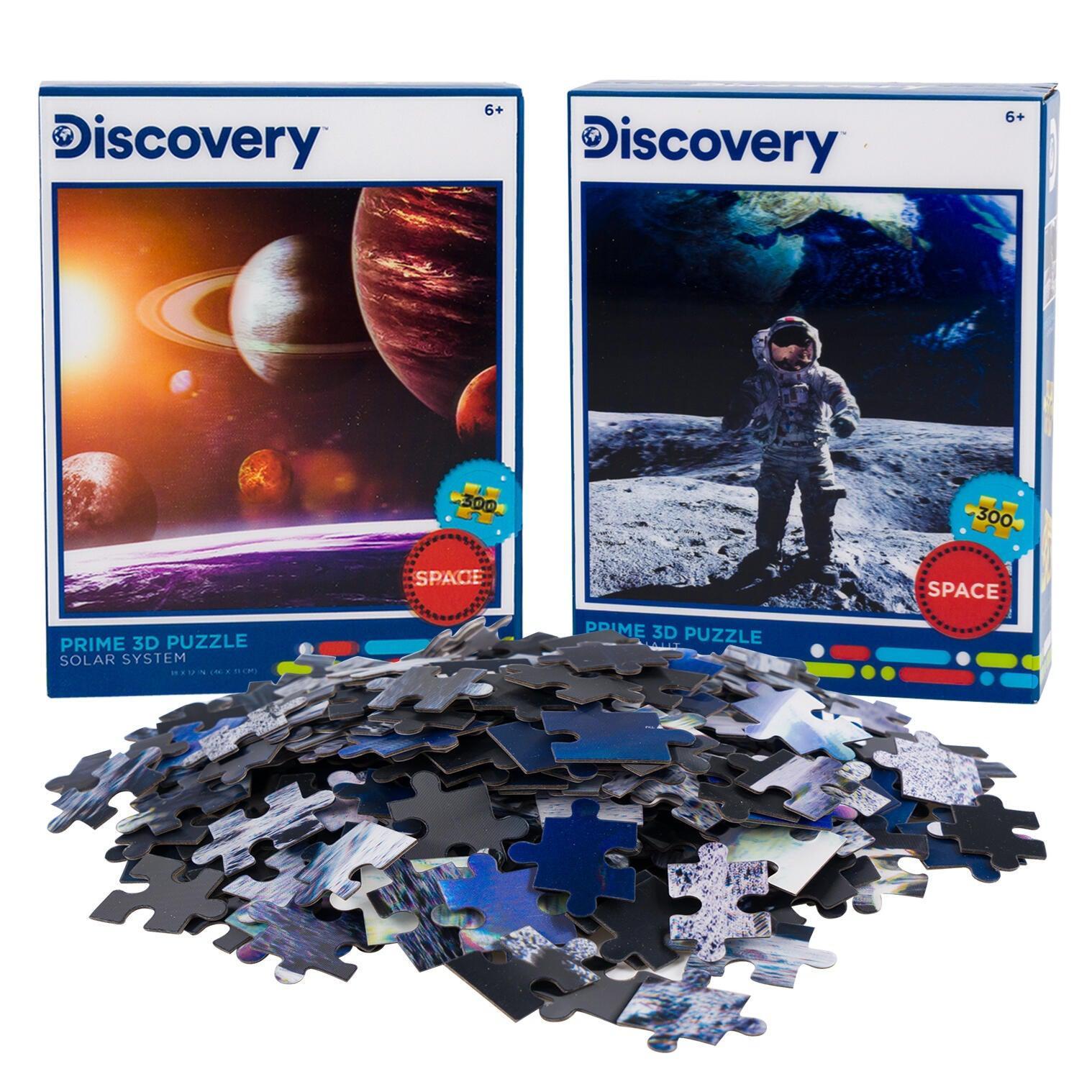 Solar System &amp;amp; Astronaut Set of 2 300 Piece Lenticular Jigsaw Puzzles Prime 3D