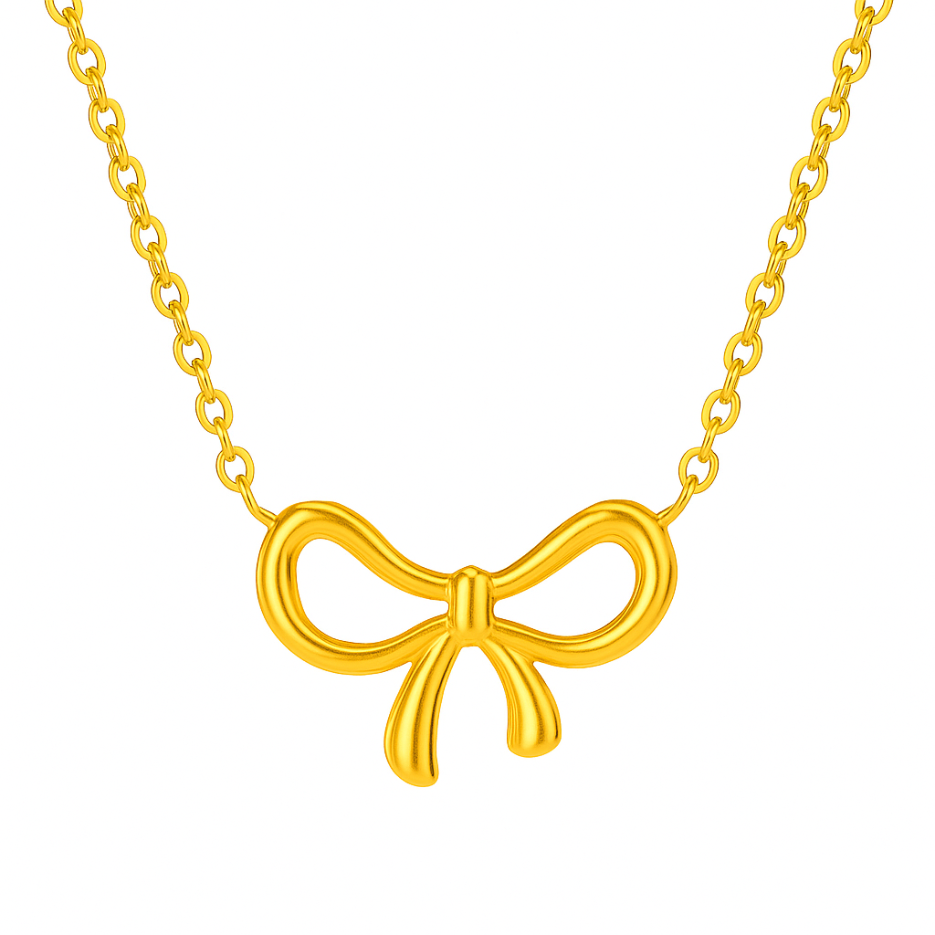Elegant Bow Pendant Necklace..