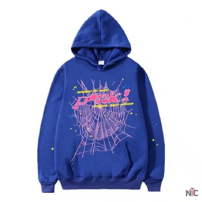 Sp5der 555555 Young Thug Hoodie Blue